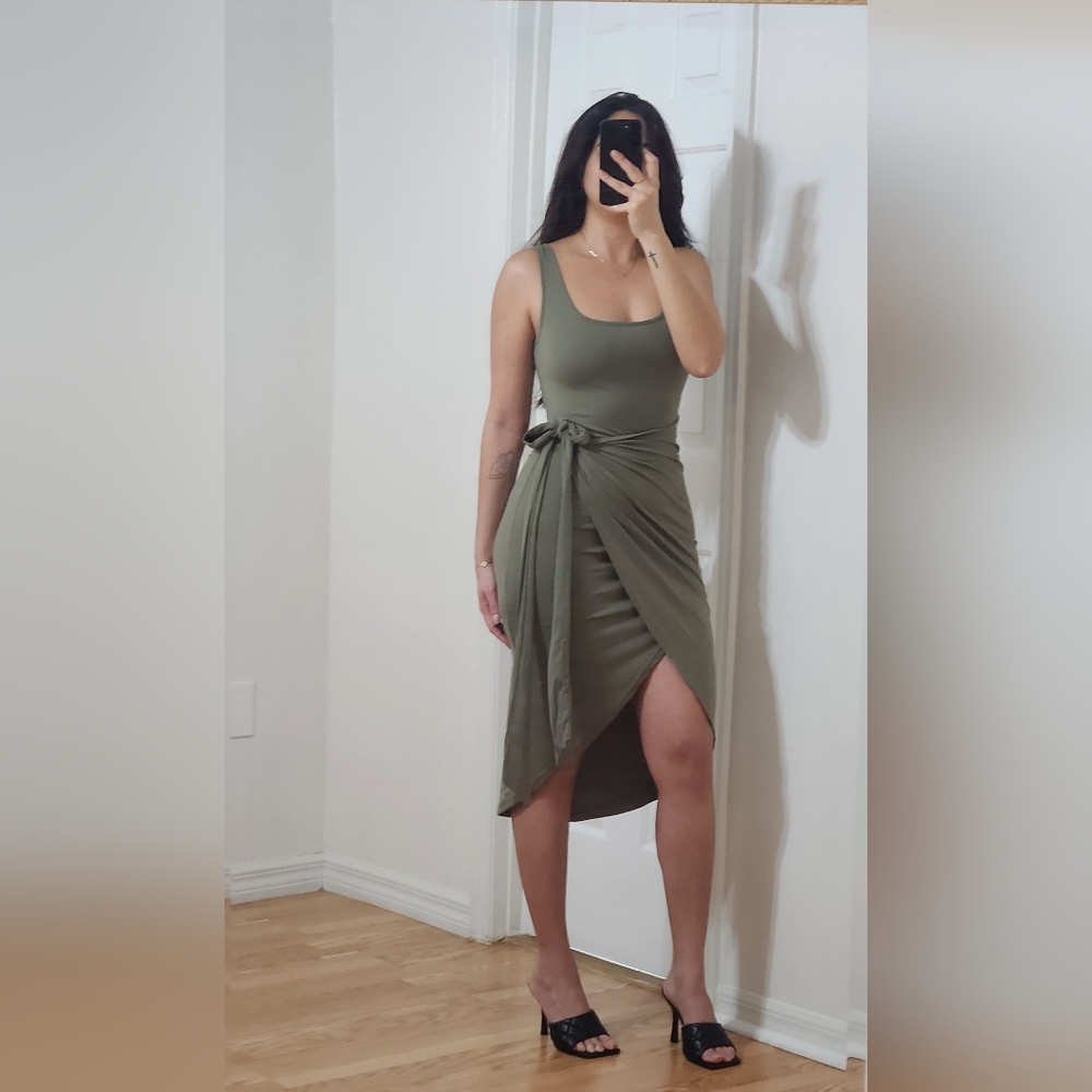 Olive Asymmetrical Dress